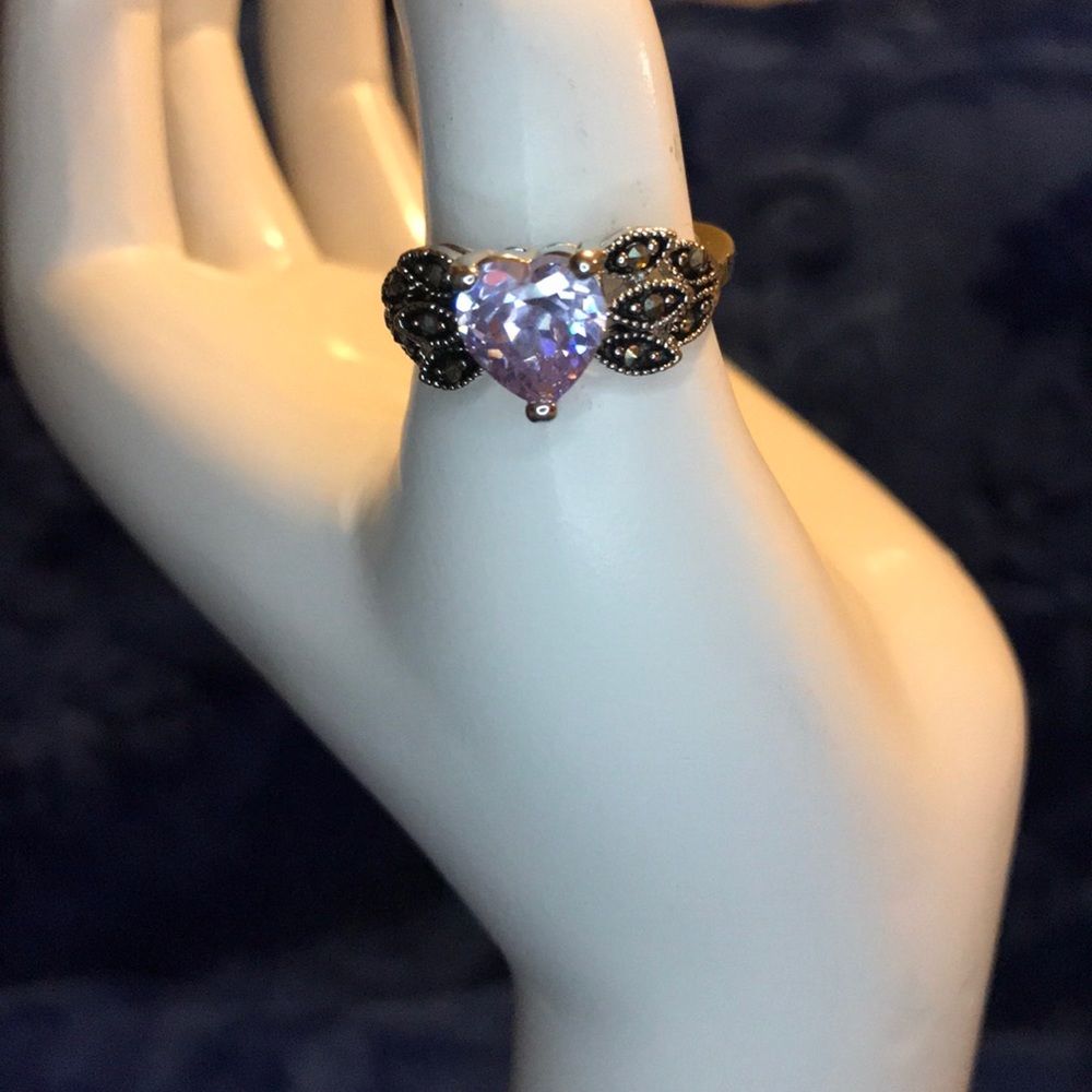 Lavender Angel Heart Ring
